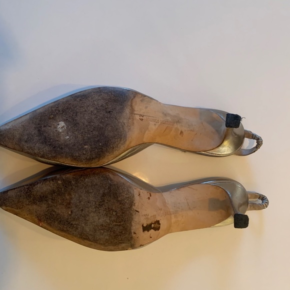 VINTAGE MANOLO BLAHNIK CHAMPAGNE HEELS - Picture 6 of 6